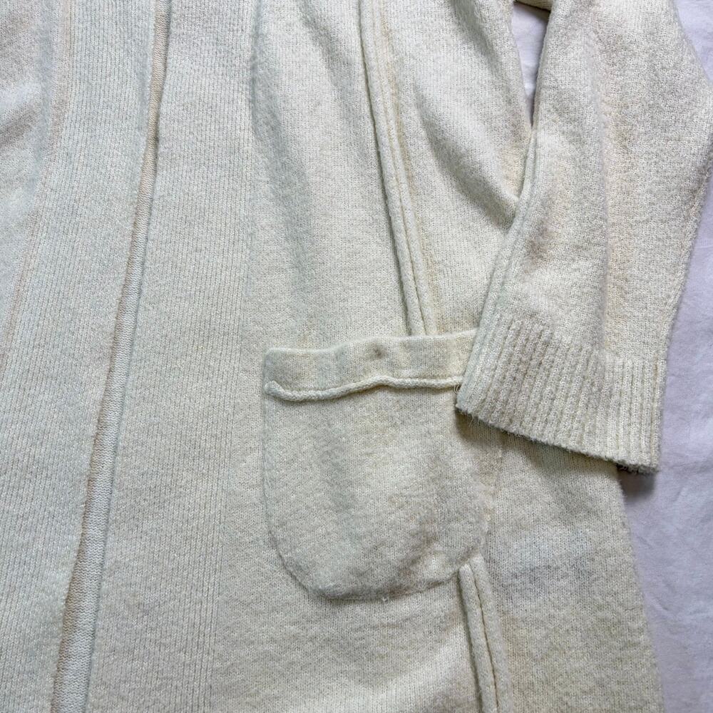 Nic + Zoe cream open collared long cardigan, piping detail. Size M. very soft - Picture 5 of 7
